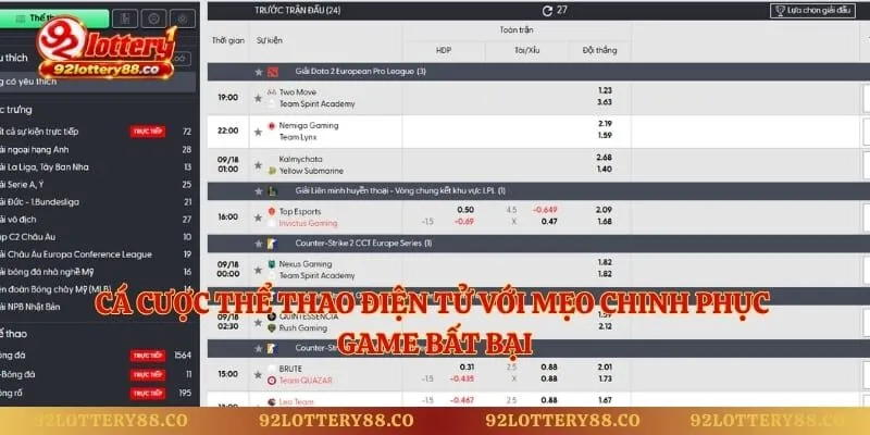 Cá Cược Thể Thao Điện Tử Với Mẹo Chinh Phục Game Bất Bại