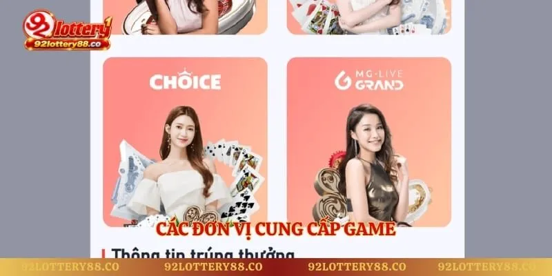 Các đơn vị cung cấp game 