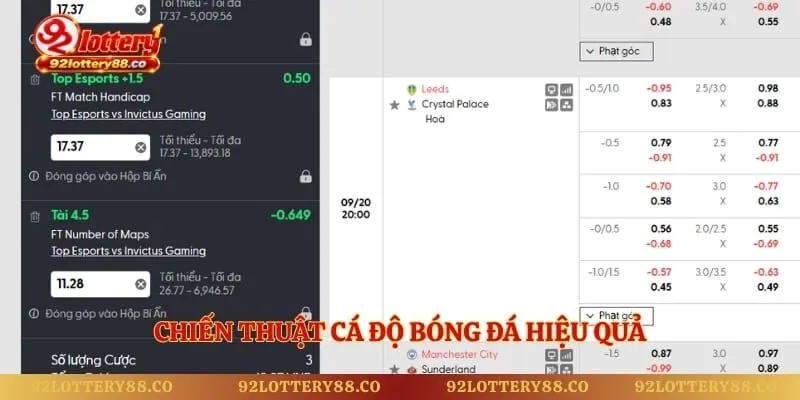 Chiến thuật cá độ bóng đá hiệu quả, áp dụng mọi trường hợp