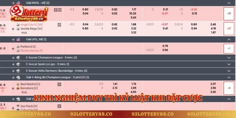 Kinh nghiệm duy trì kỷ luật khi đặt cược