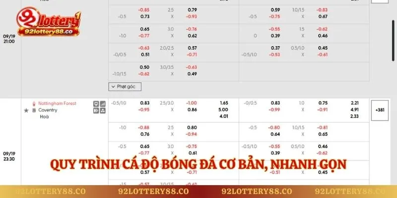 Quy trình cá độ bóng đá cơ bản, nhanh gọn