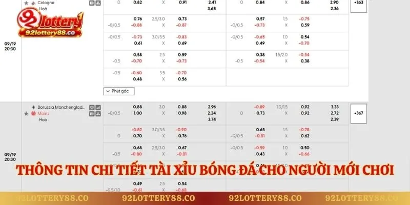 Thông tin chi tiết tài xỉu bóng đá cho người mới chơi